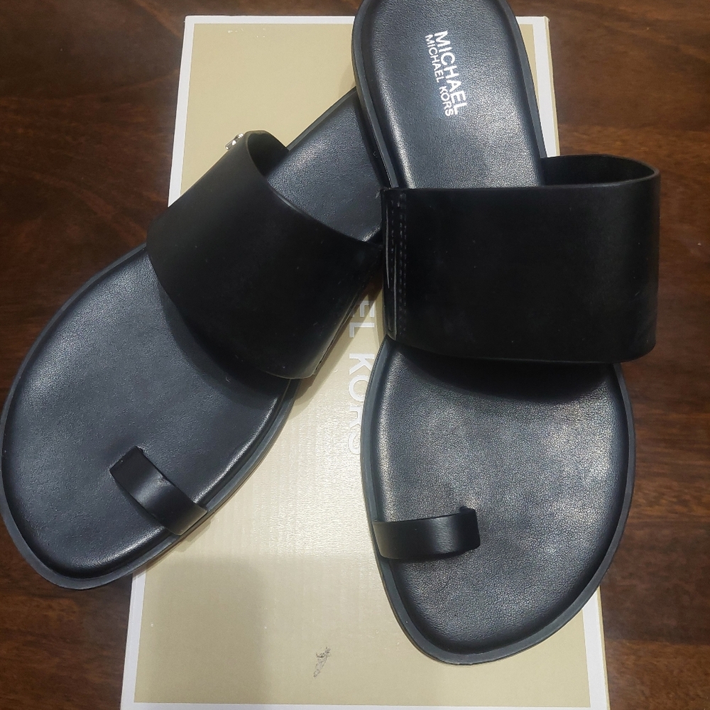 Michael Kors Black Sandals Minimalist Slide